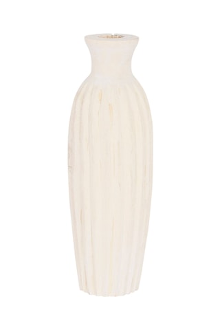 Vase en paulownia Golden - 29 cm - Ecru