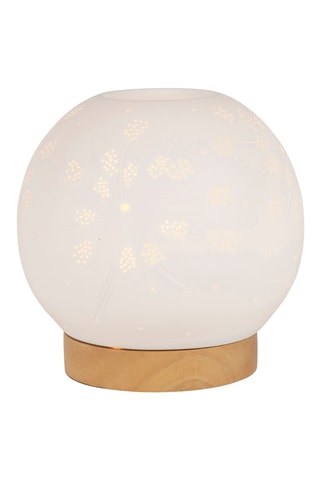 Lampe à poser en porcelaine Fleur - Blanc - 25 W