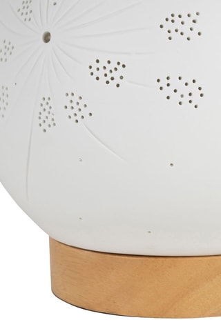 Lampe à poser en porcelaine Fleur - Blanc - 25 W