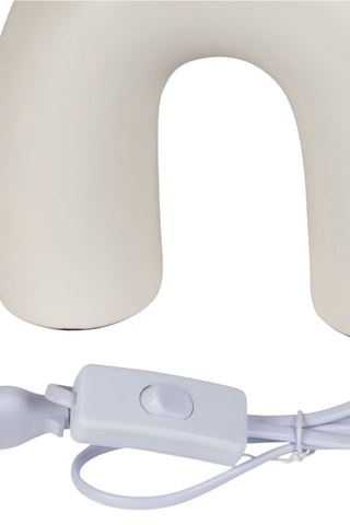 Lampe à poser en céramique Lignes - Ecru et noir - 40 W