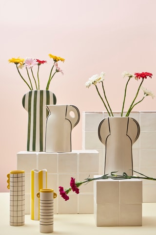 Vase en grès Lumi - 28 cm - Ecru