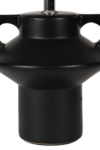 Lampe à poser en céramique et lin Eterra - Noir et beige