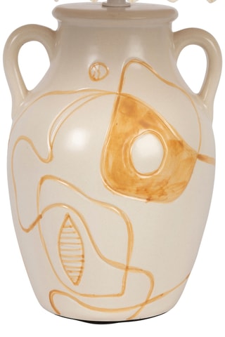 Lampe à poser en céramique Greeka - Rouge brique et écru