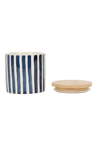2 pots en grès et bambou - 10 x 13 et 10,5 x 10,5 cm