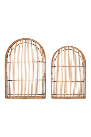 2 plateaux en rotin Funky - 38 x 6 x 26 et 44 x 6 x 30 cm