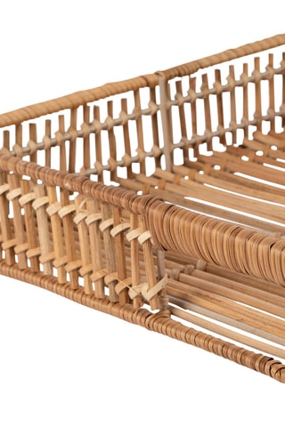 2 plateaux en rotin Funky - 38 x 6 x 26 et 44 x 6 x 30 cm
