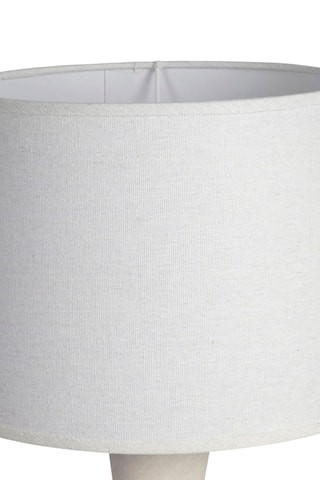 Lampe à poser en céramique et lin Klosen - Blanc