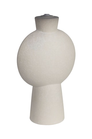 Lampe à poser en céramique et lin Klosen - Blanc