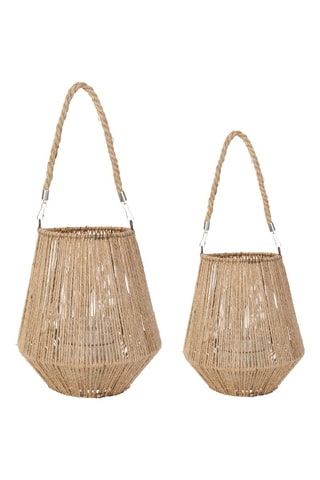 2 lanternes Corde - Naturel - 30 x 37 cm / 17,5 x 20 cm