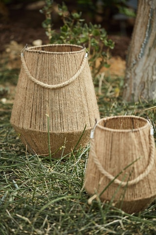 2 lanternes Corde - Naturel - 30 x 37 cm / 17,5 x 20 cm