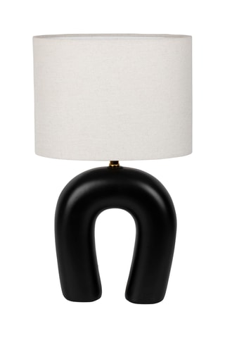 Lampe à poser en céramique Lignes - Noir et écru - 40 W