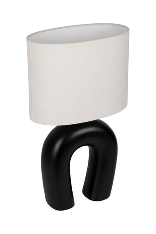 Lampe à poser en céramique Lignes - Noir et écru - 40 W