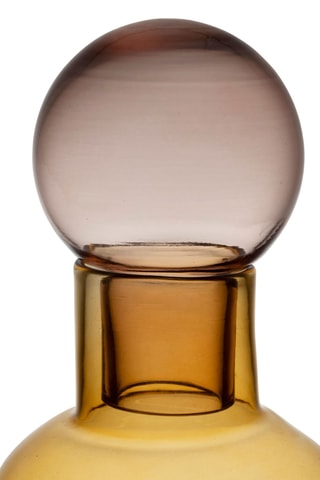 Vase en verre borosilicate Funky - 14 x 40 cm - Jaune et rouge brique