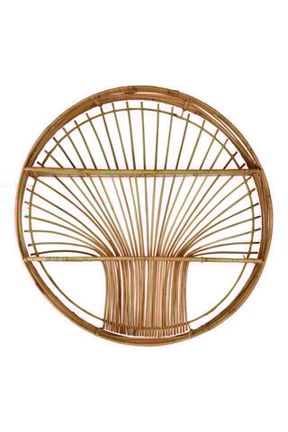 Étagère murale 2 niveaux en rotin Floraly - 60 x 12 cm