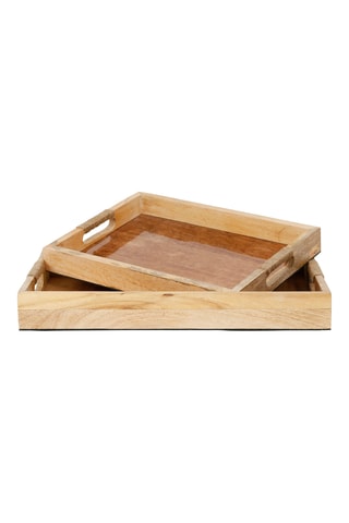 2 plateaux en manguier Earth - 43 x 30 x 5 et 35 x 25 x 4 cm