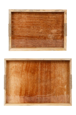 2 plateaux en manguier Earth - 43 x 30 x 5 et 35 x 25 x 4 cm