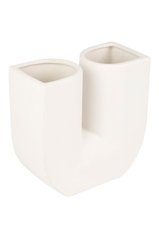 Vase en grès Blue Sand - 22 cm - Blanc