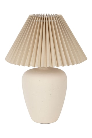 Lampe à poser en céramique et lin Greeka - Naturel