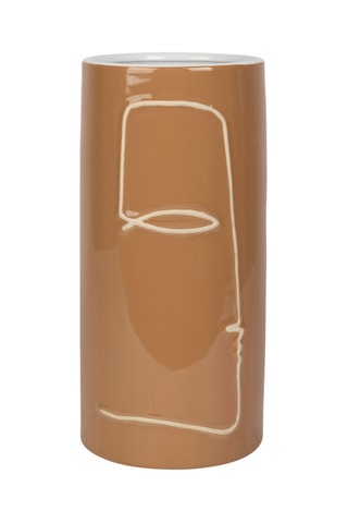 Vase en grès Organic - 28 cm - Camel
