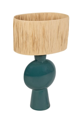 Lampe à poser en céramique Seguia - Vert émeraude et beige