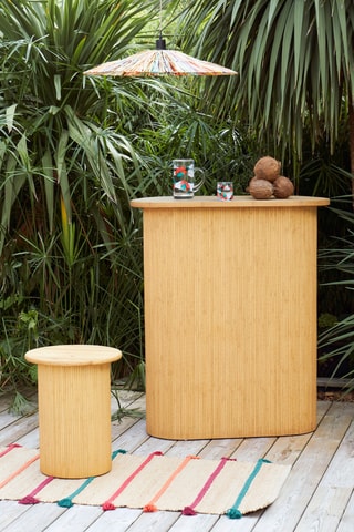 Table appoint en bambou et sapin Saori - 40 x 50 cm