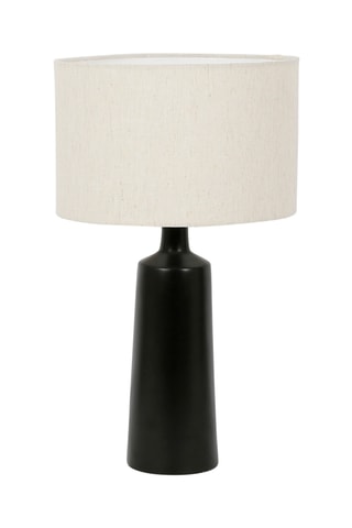 Lampe de table en lin Haleg - Noir - 60 W