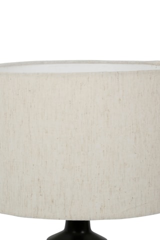 Lampe de table en lin Haleg - Noir - 60 W