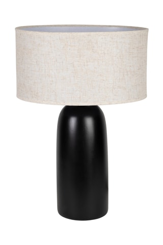 Lampe à poser en terre cuite et lin Vita - Noir et beige