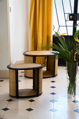 Table d’appoint en rotin et sapin Balamea - 54 x 43,5 x 31 cm