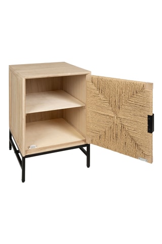 Table de chevet 1 porte en bois de paulownia Kenda - 40 x 40 x 60 cm