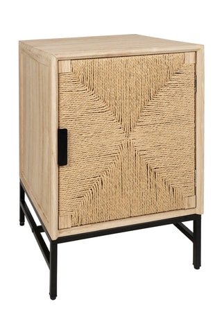 Table de chevet 1 porte en bois de paulownia Kenda - 40 x 40 x 60 cm