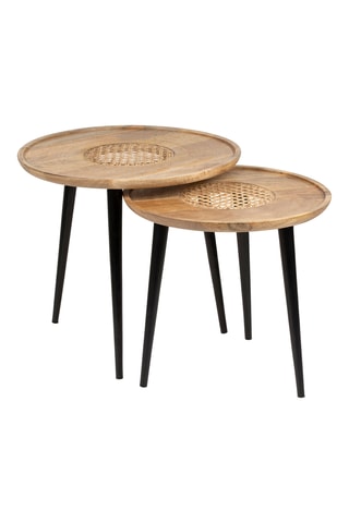 2 tables basses en manguier Balamea - 48 x49/42x46,5 cm