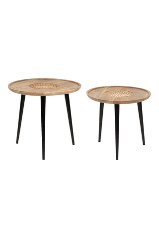 2 tables basses en manguier Balamea - 48 x49/42x46,5 cm