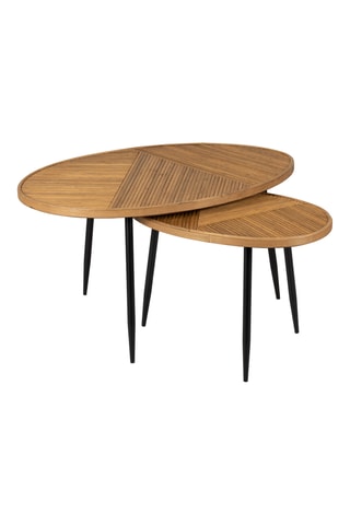 2 tables basses en bambou Saori - 76 x 50 x 42/55 x 33 x 38 cm