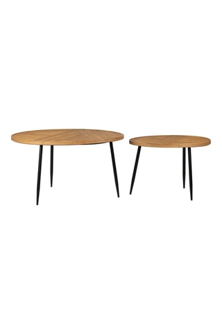 2 tables basses en bambou Saori - 76 x 50 x 42/55 x 33 x 38 cm