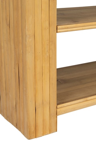 Etagère 3 niveaux en bambou, sapin et rotin Saori - Naturel