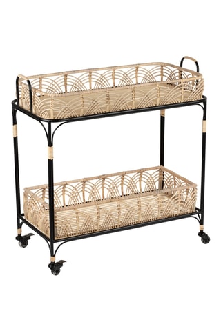 Desserte de rangement en bambou et rotin Element - 83 x 40 x 83 cm