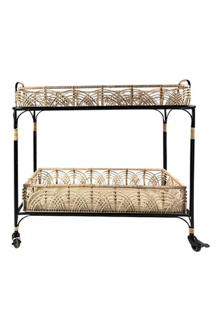 Desserte de rangement en bambou et rotin Element - 83 x 40 x 83 cm