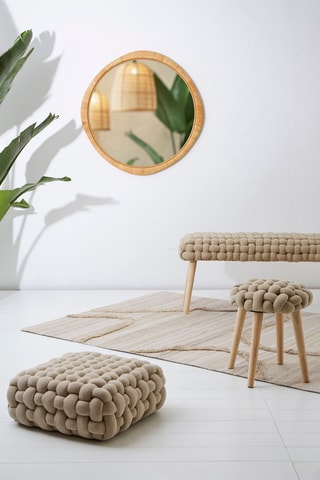 Miroir en rotin - 87 cm - Naturel