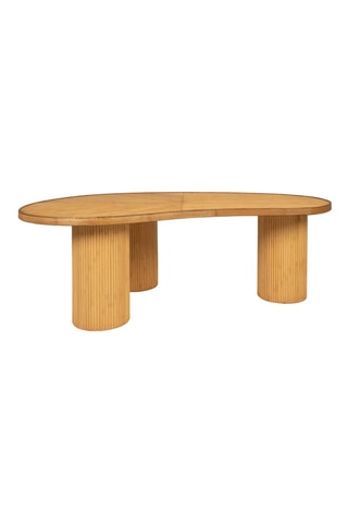 Table basse en rotin, bambou et sapin Saori - 124 x 40 x 73 cm