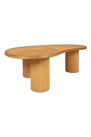Table basse en rotin, bambou et sapin Saori - 124 x 40 x 73 cm