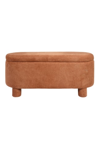 Banc-coffre Tessia - Marron clair - En polyester