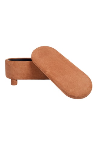 Banc-coffre Tessia - Marron clair - En polyester