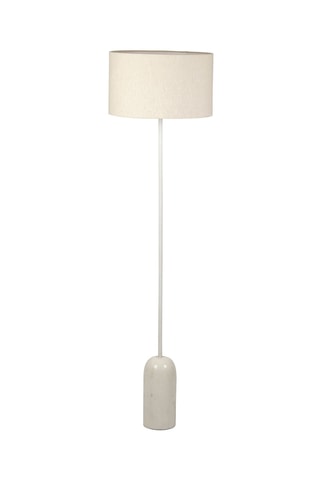 Lampadaire en marbre et lin Organic - Blanc