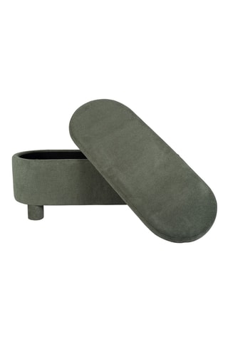 Banc-coffre Tessia - Vert olive - En polyester