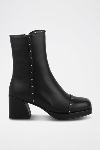 Bottines en cuir vegan Noir
