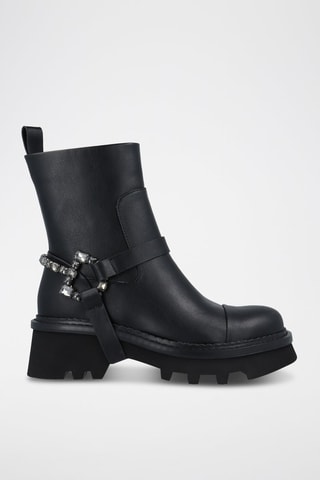 Bottines en cuir vegan - Noir
