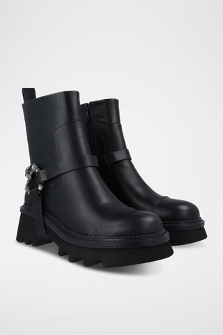 Bottines en cuir vegan - Noir