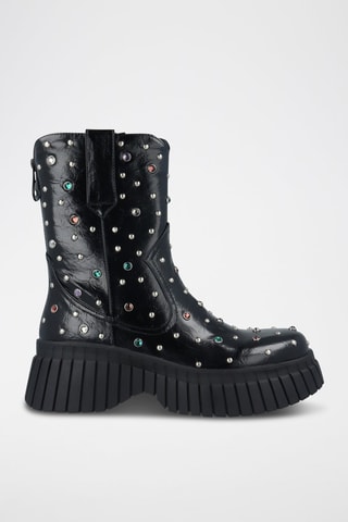 Bottines en cuir vegan - Noir