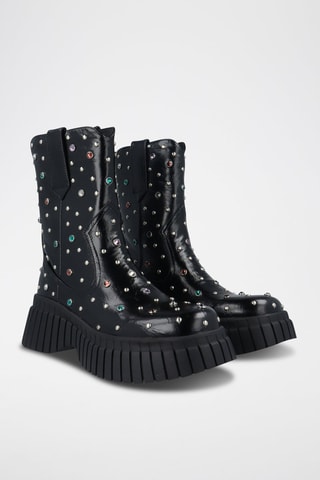 Bottines en cuir vegan - Noir